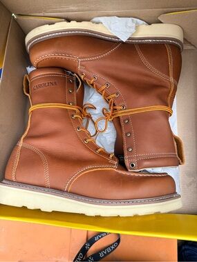 Carolina Men's Soft Toe Work Boots - Durable Leather, 8 inch Lace-Up NWT 13
